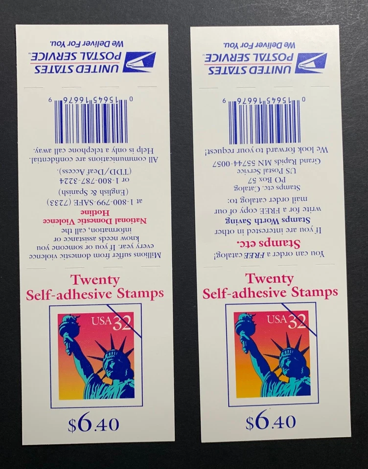 U.S. Stamps SC#3122a. Liberty Stamp. 32¢ Booklets of 20. P#V2222 +V1111 - Image 2 of 3