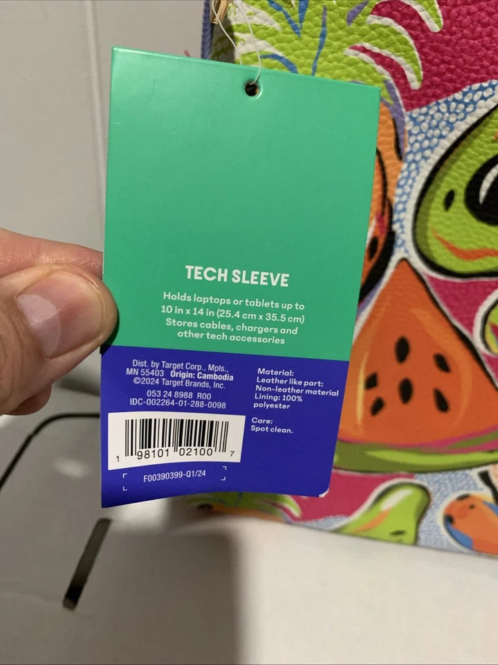 Tabitha Brown Target 15” Tech Sleeve - Laptop/Tablet/Colorful Fruit Print - NEW - Image 3 of 4