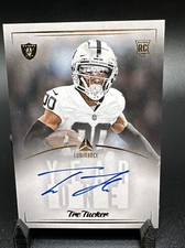 Tre Tucker 2023 Panini Luminance Year One Blue Ink Rookie Auto #Y1TRE LV Raiders