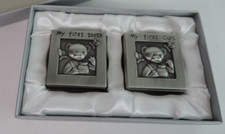 First Tooth First Curl Baby Pewter Box Keepsake Trinket Engravable Velvet Teddy
