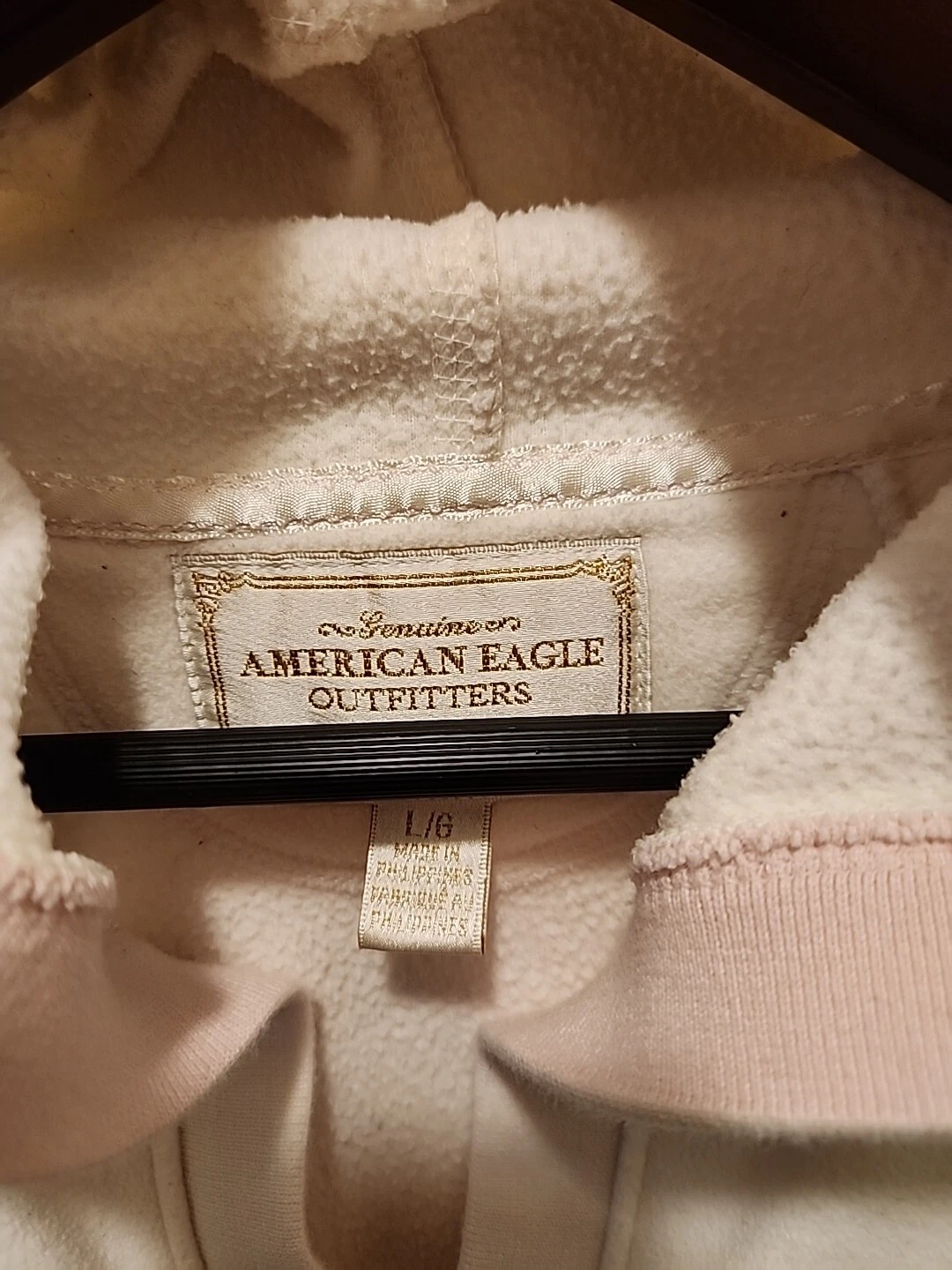 OFF WHITE American Eagle Outfitters Felpa con Cappuccio Donna Avorio Large