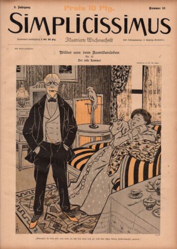 1897 Simplicissimus-E Thony; inglés; Theret; Paul; Art Nouveau, extremadamente raro - Imagen 1 de 2