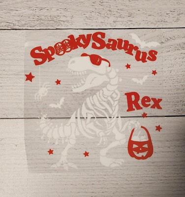 Spooky Saurus Rex  Ready to Press Heat Transfer Screen Print DTF Tranfer