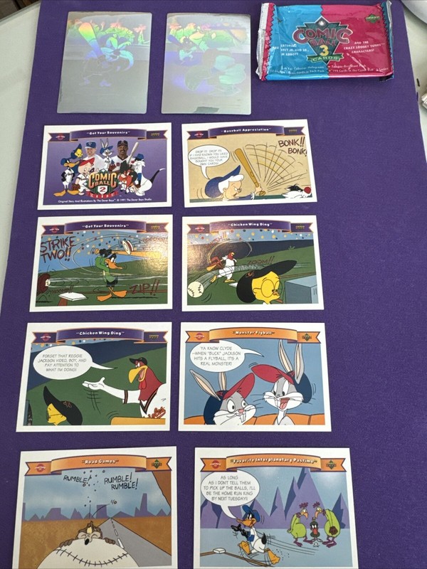 Upper Deck LOONEY TUNES BASEBALL COMIC BALL CARD - MISC LOT OF 26 CARDS