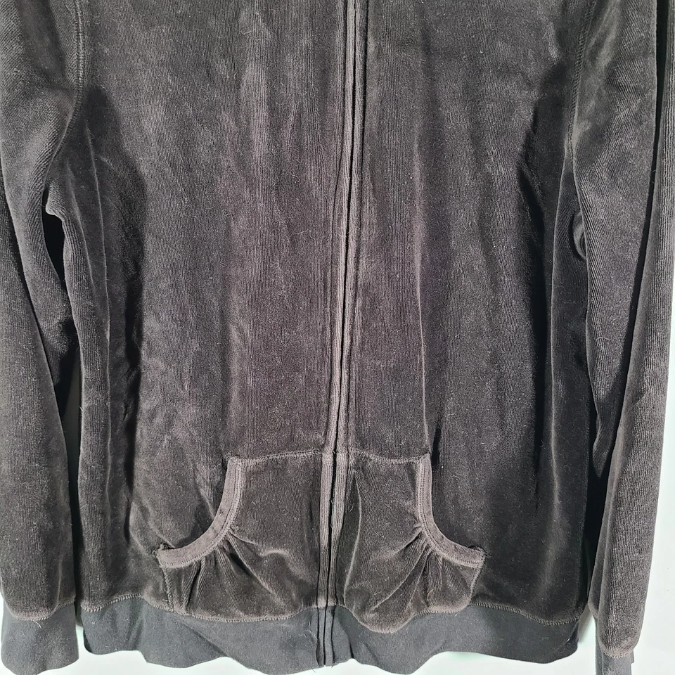 Made For Life Black Jacket Womens Sz L Full Zip Cotton Polyester Stand Up Collar - Image 3 of 4