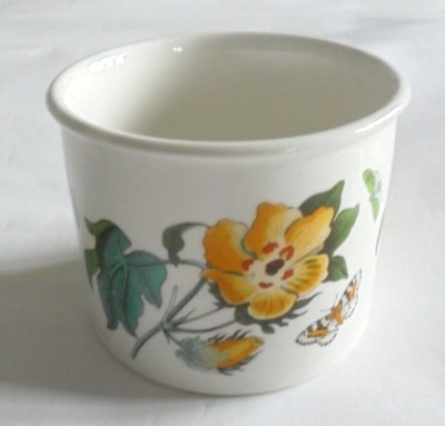 Portmeirion Botanischer Garten Trommelform Zuckerdose Barbados Baumwolle Blume Sehr guter Zustand