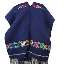 Poncho Gaban Womens One Size Fringe Serape