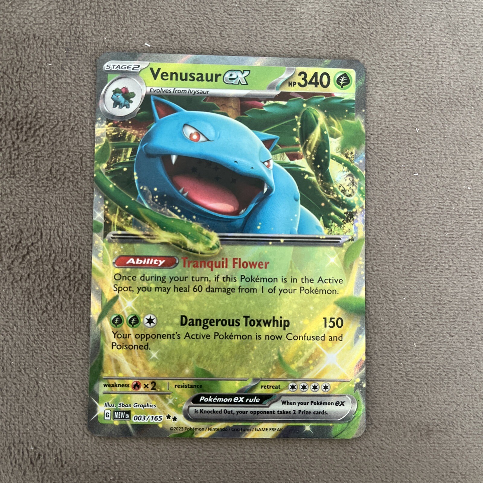 Pokémon TCG Scarlet & Violet 151 Venusaur EX 003/165 Double Rare Holo NM