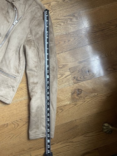 Lauren Ralph Lauren Faux Suede Sherpa Lined Moto Jacket Women's Petite Size M PM - Bild 6 von 9