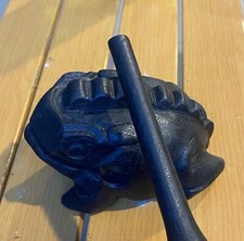 Thailand Craft Wooden Lucky Frog Croaking Musical Instrument Home Office Decor