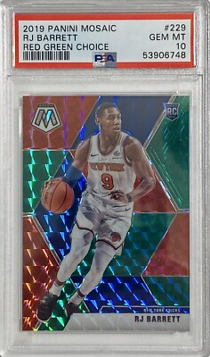2019 Panini Mosaic #229 RJ BARRETT NBA Rookie Red Green Choice PSA 