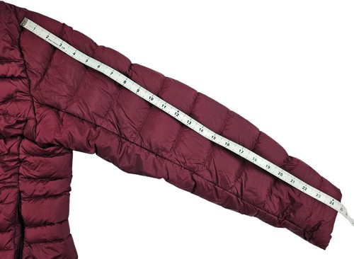 *HOT Women THE NORTH FACE 550 GOOSE DOWN QUILT PUFFER KNEE LONG BURGUNDY Coat XL - Picture 17 of 19