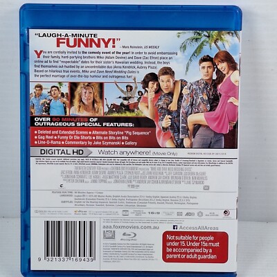 Mike and Dave Need Wedding Dates BLU-RAY REGION B OZ SELLER