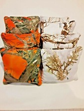 8 Cornhole Bag Set Corn Hole Camouflage True Timber Camo Orange and White