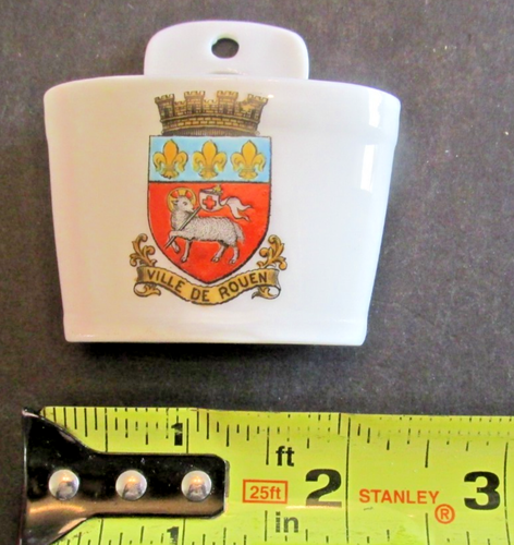 VTG W.H. Goss Model of Swiss Milk Bucket Multi-Color Crested Ware Ville De Rouen - Picture 6 of 6