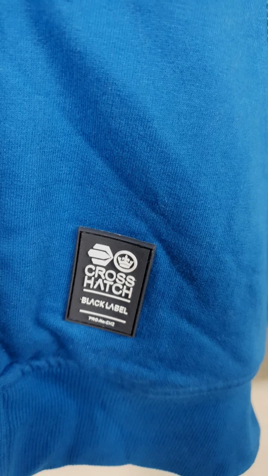 Sudadera con Capucha Crosshatch Etiqueta Negra Forrada de Vellón Azul Cremallera Completa Talla S CR055 AA 13 Foto 3 de 4