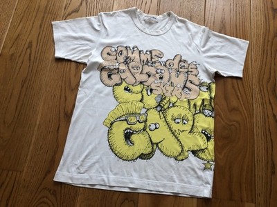 COMME DES GARCON KAWS T-SHIRT HERREN MEDIUM WEISS KURZARM BAUMWOLLE TEE