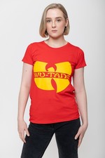 Image of Wu-Tang Clan T Shirt Band Logo new Official Womens Skinny Fit Red
