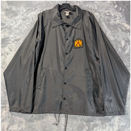 Vintage Masonic 32nd Degree Eagle Patch Coach Jacket Black Hartwell XL USA Made - product listing photo