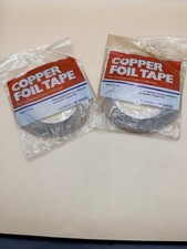 2 Rolls Copper Foil Tape, 1/4 Stained Glass Foil Sealed Packages 36 Yds Each