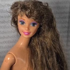 G21~ VINTAGE 1991 TOTALLY HAIR BARBIE LONG HAIR BRUNETTE SUPERSTAR DOLL FOR OOAK