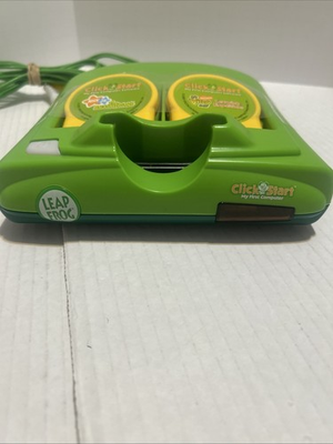 #ad LeapFrog Click Start My First Computer Console green w 2 games cartridges $30.00