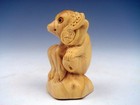 Japanese Boxwood Hand Carved Netsuke Sculpture Seated Monkey & Coins #05152501 — photo 2