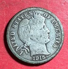 1915 US Barber SILVER Dime "Philadelphia" Mint! "LIBERTY" Shows! FINE! Old Coin!