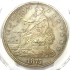 1875-CC Trade Silver Dollar T$1 - PCGS AU Details Chop Mark - Carson City Coin!