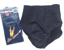 New Danskin Platinum Black Briefs Size Small Stretch Tech Nylon Style 2910
