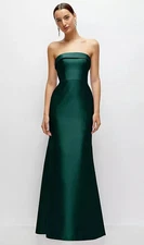 Alfred Sung Evergreen Strapless Satin Trumpet Gown Size 16 $269 D870