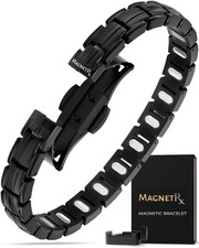 MagnetRX Magnetic Bracelets for Women EllipseMAX 5X Strength 5,000 Gauss Black