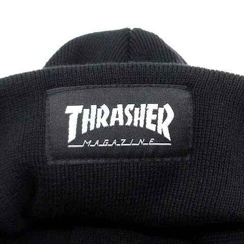 Thrasher THRASHER Logo Embroidery Beanie Knit Hat Cap Black Black F Men's - image 3 of 4