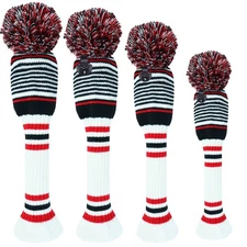 Golf Club Head Covers for Woods and Driver Fairway Hybrids Knit Set of 4