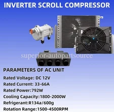 Underdash Car Air Conditioner Electric A/C Unit Compressor Cooling Universal