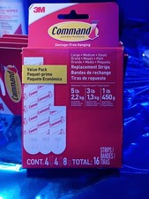 Command Stripes Holds Up To 5lbs. 32 Stripes