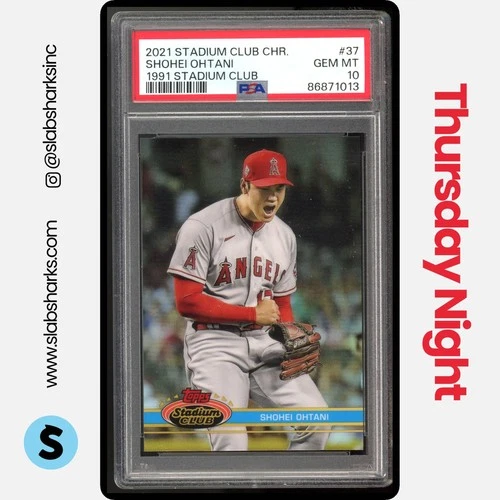 2021 TOPPS STADIUM CLUB CHROME #37 SHOHEI OHTANI 1991 DESIGN VARIATION PSA 10