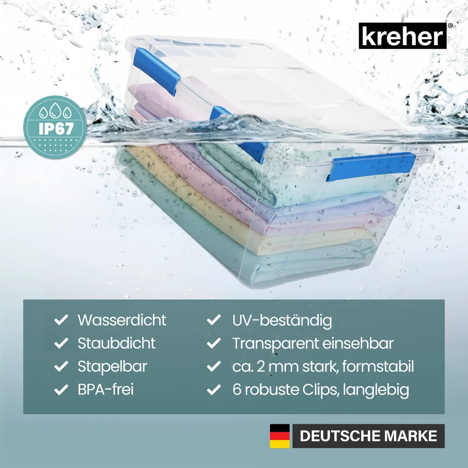 Kreher® Wasserdichte Box (IP67) in verschiedenen Größen (Set/Größe wählbar) - Bild 1 von 1