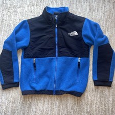 North Face Polartec Jacket Blue Black Fleece Zipper Jacket Youth XS