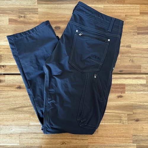 Kuhl Raid Pants Mens 36x32 Black Outdoor Casual Nylon Blend Pockets Gorp Hiking - Picture 3 of 17