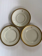 (3)Vintage Mayer China Helmsley Palace Hotel Gold Gilded Crown Restaurant Plates