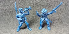 2 1960s Lido Civil War Army Men Blue Union Toy Figure Soldier Vintage Lot