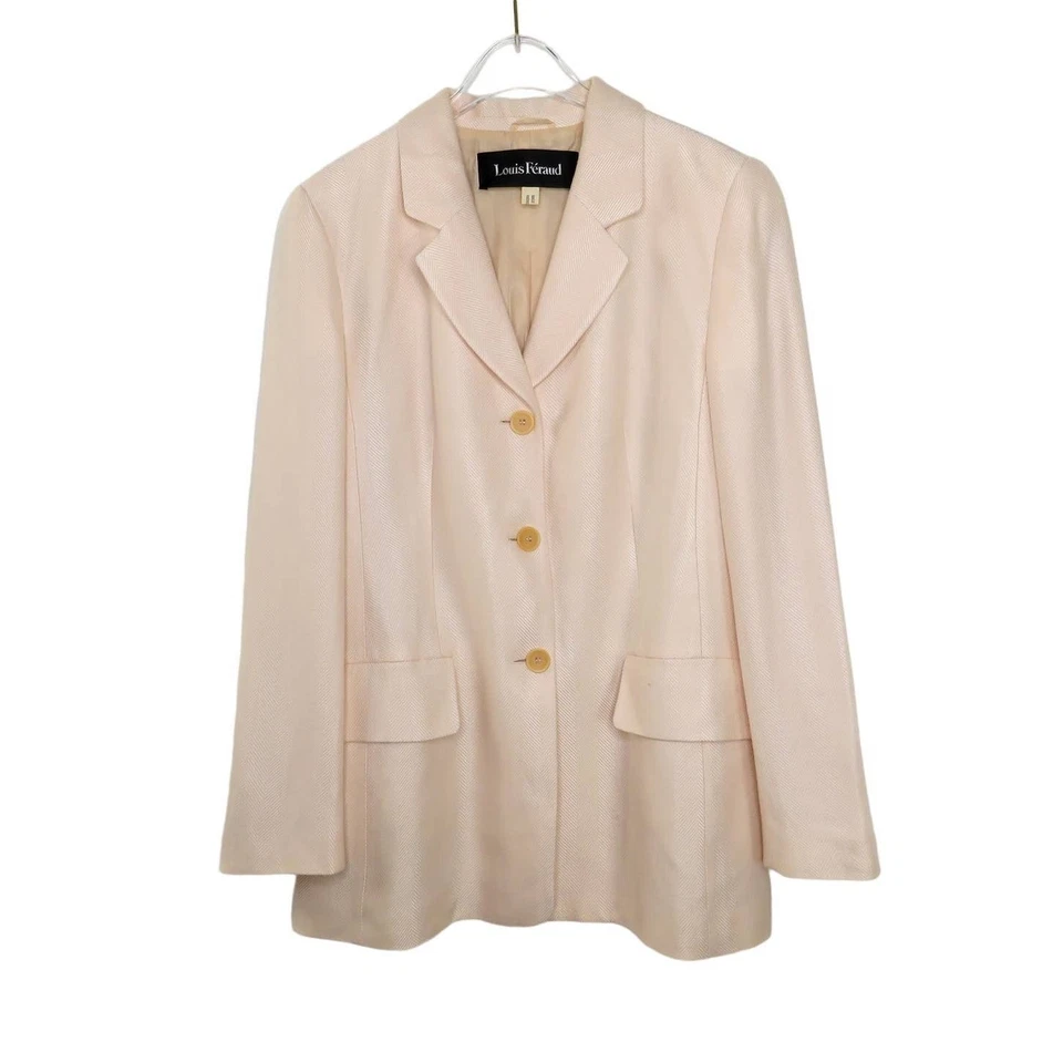 Traje Blazer y Falda Vintage Rosa Claro Louis Feraud Años 80 Talla 12 Foto 3 de 4