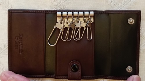 BOSCA 6 Hook Keyfree Key Case Brown Nappa Vitello Leather NWT, no box.