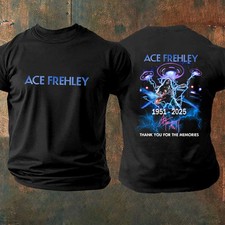 Ace Frehley T-Shirt, 1951-2025 Signature Thank You For The Memories T-Shirt