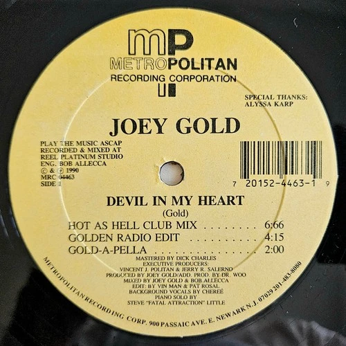 FREESTYLE - JOEY GOLD - DEVIL IN MY HEART - METROPOLITAN RECORDS OG PRESSING