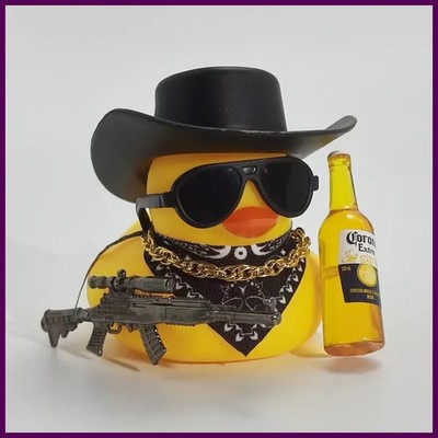 Cowboy Rubber Duck Car Ornament Funny Dashboard Decoration Office Gift