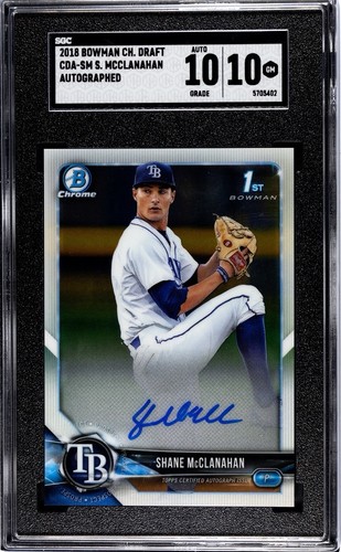 2018 1st Bowman Chrome Draft Shane McClanahan Rookie Draft Picks Auto SGC 10 💎