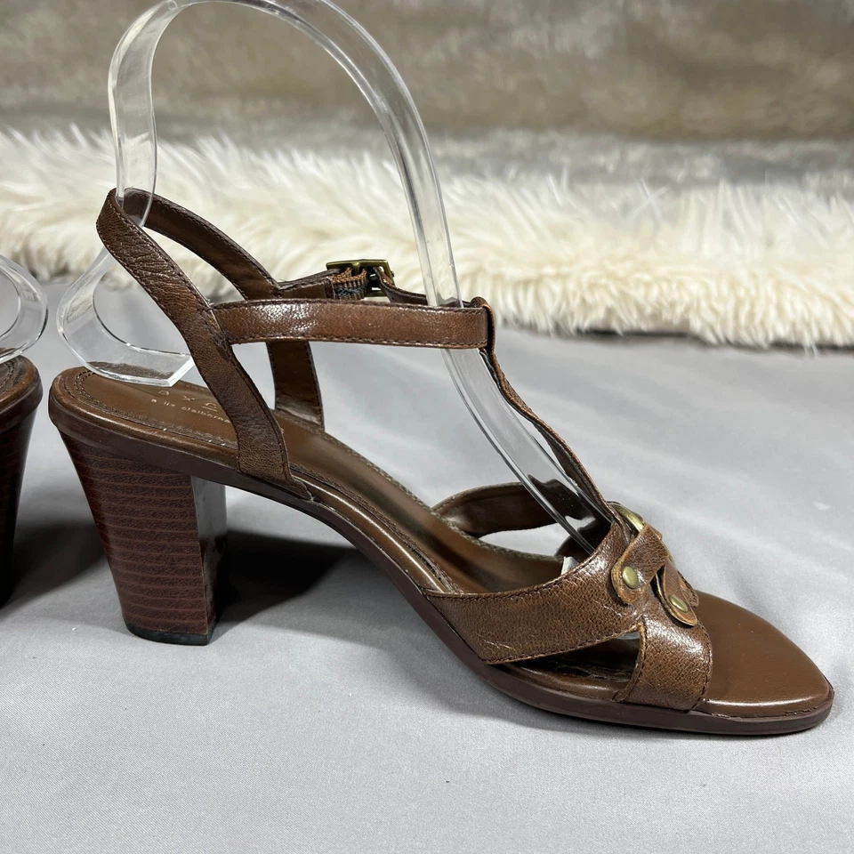 Sandalias de Colección LIZ CLAIBORNE FENTON Cuero Marrón Tacón Cordones para Mujer talla 7 Foto 3 de 4