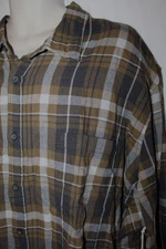 mens mutual weave flannel shirt 4XLT nwt olive green gray plaid